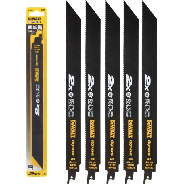 Полотно для пилок сабельних DeWALT 305 мм 1,4-1,8 мм 5 шт (DT2409L)