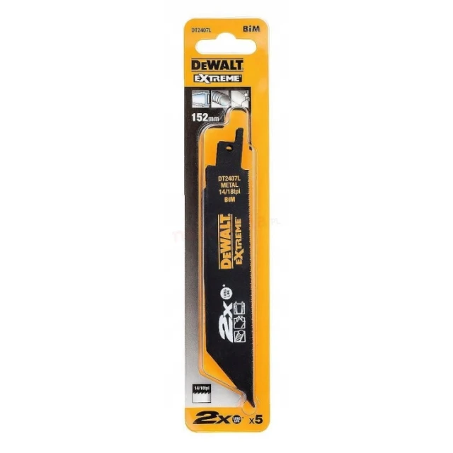 Полотно для шаблярної пили DeWALT 152 мм 1,4-1,8 мм комплект 5 шт (DT2407L)