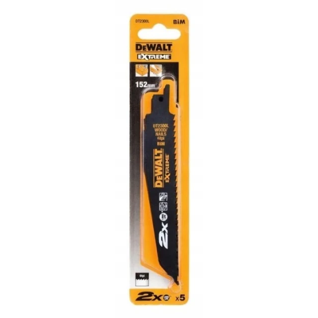 Полотно для шаблярної пили DeWALT 152 мм 4,2 мм комплект 5 шт (DT2300L)