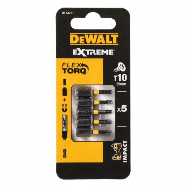 Бита ударная DeWALT T10 x 25 мм 5 шт Impact Torsion (DT7379T)
