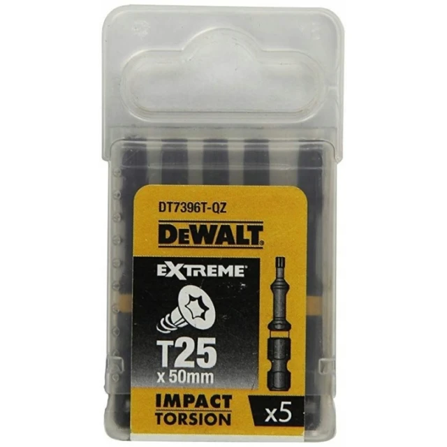 Біта DeWALT T25 x 50 мм Impact Torsion 5 шт (DT7396T)