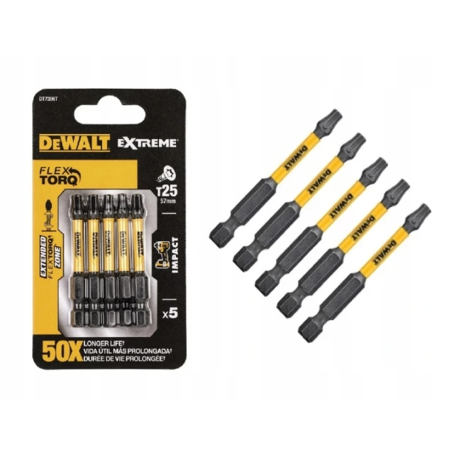 Біта DeWALT T25 x 50 мм Impact Torsion 5 шт (DT7396T)
