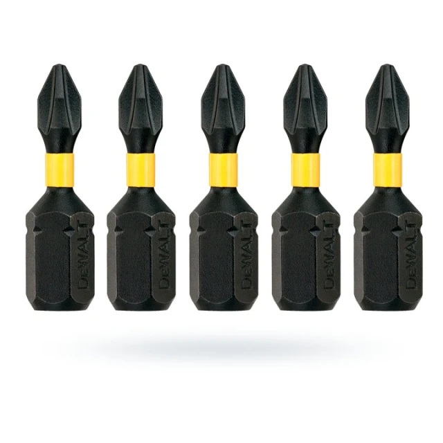 Бита ударная DeWALT Ph1 25 мм Torsion, комплект 5 шт (DT7993T)
