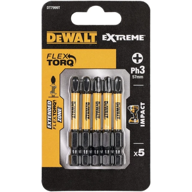 Біта ударна DeWALT PH3 x 50 мм 5 шт Torsion (DT7999T)