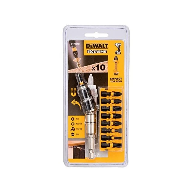 Набір бітів ударних Torsion DeWALT 10 шт (DT70518T)