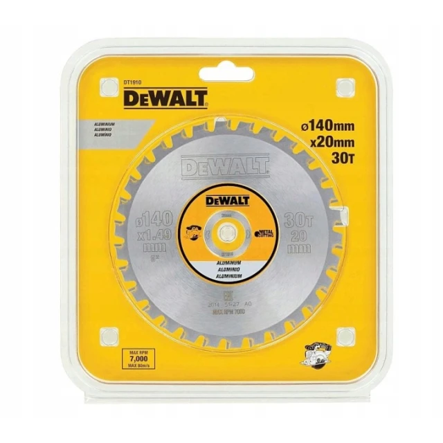 Диск для алюмінію DeWALT 140x30T Ø 20 мм (DT1910)