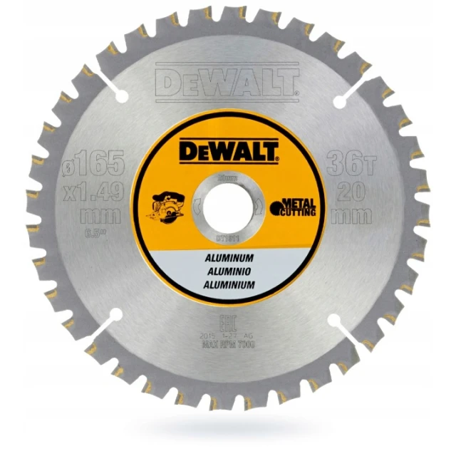 Диск для алюминия DeWALT 165x36T Ø20 мм (DT1911)