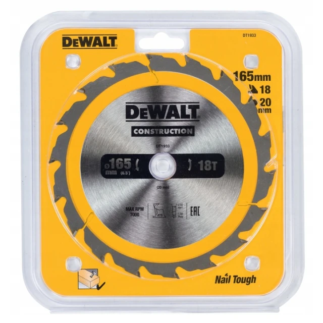 Диск пиляльний DeWALT 165x18z x20 мм (DT1933)