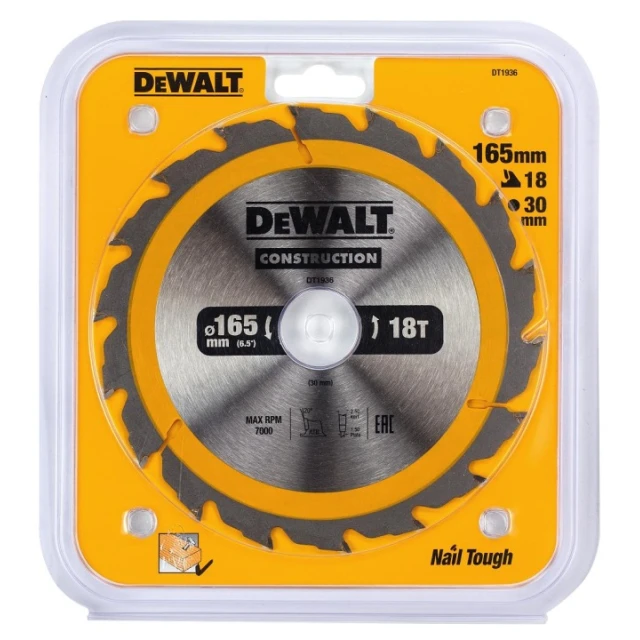 Диск пиляльний DeWALT 165x18z x30 мм (DT1936)