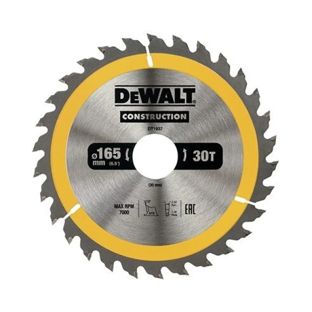 Диск пильный DeWALT 165x30z x30 с вольфрамом (DT1937)