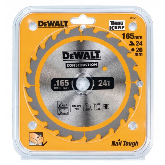 Диск пиляльний DeWALT 165x24z x20 мм (DT1949)