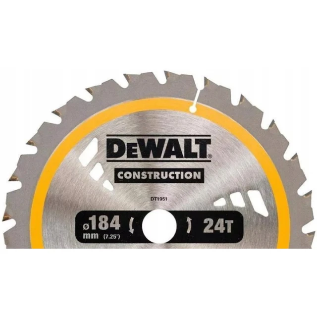 Диск пиляльний DeWALT 184x24z x20 з вольфрамовим напиленням (DT1951)