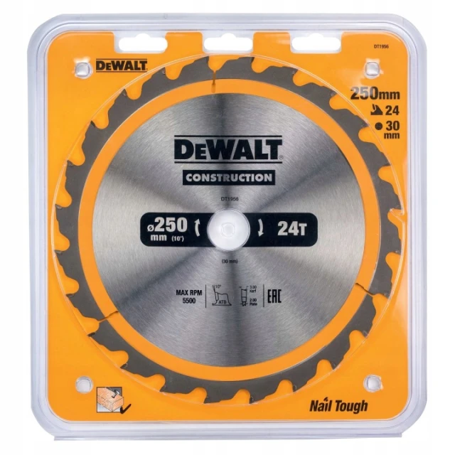Диск пиляльний DeWALT 250x24z x30 з твердосплавом (DT1956)
