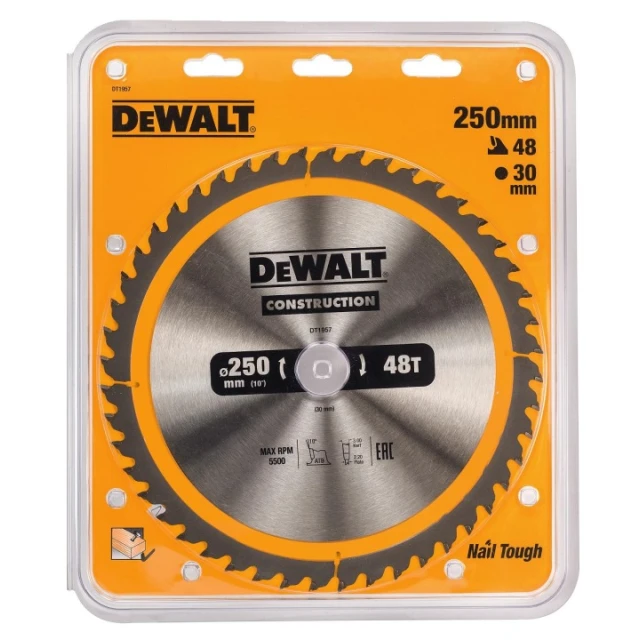 Диск пиляльний DeWALT 250x48z x30 з твердосплавними зубцями (DT1957)