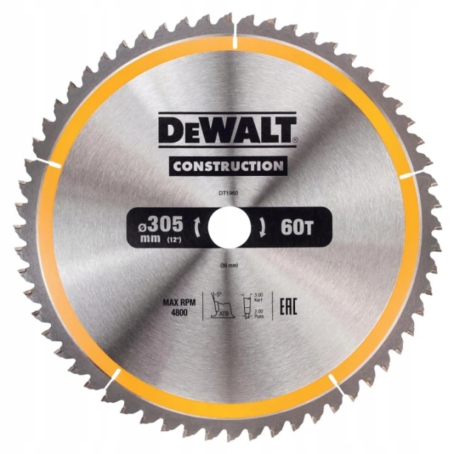 Диск пиляний DeWALT 305x60z x30 з видією (DT1960)