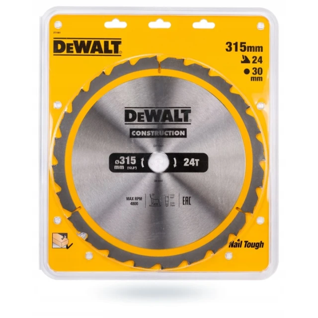 Диск пиляльний DeWALT 315x24z x30 мм з видіями (DT1961)