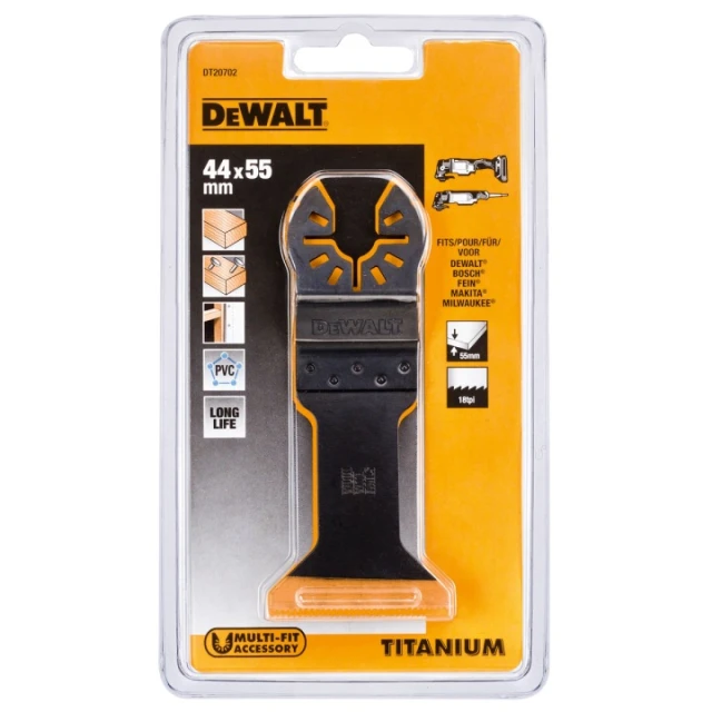 Полотно титанове для різання дерева і металу DeWALT 55 х 44 мм (DT20702)