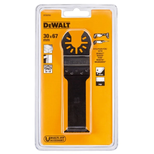 Полотно для пиління твердого дерева DeWALT 67х30 мм (DT20703)
