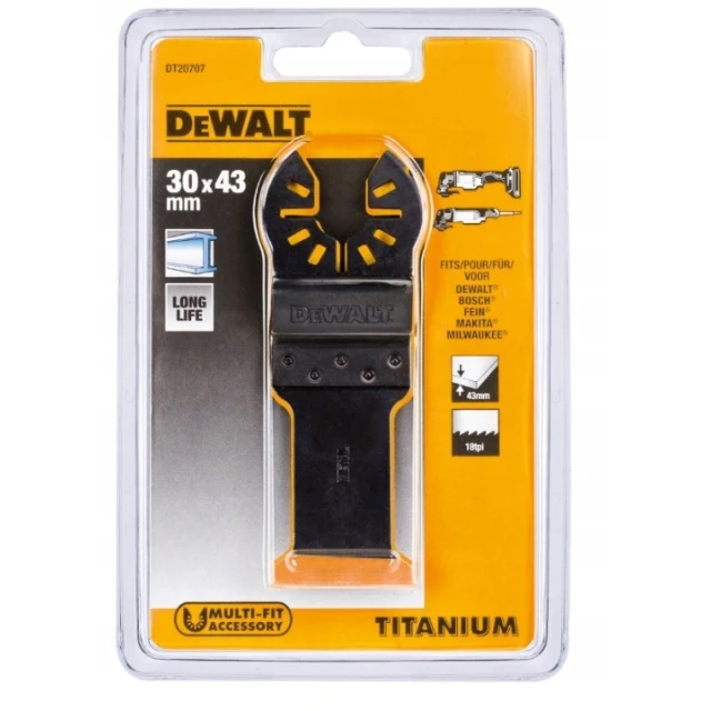 Полотно титанове для різання металу DeWALT 43 х 30 мм (DT20707)
