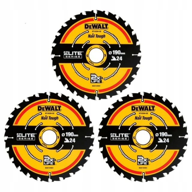 Диск пильний DeWALT 190x24z x30 з твердосплавними зубцями ELITE 3 шт (DT10399-QZ)