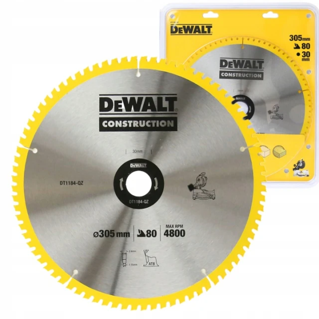 Диск пиляний DeWALT 305x80z x30 з видією (DT1184)