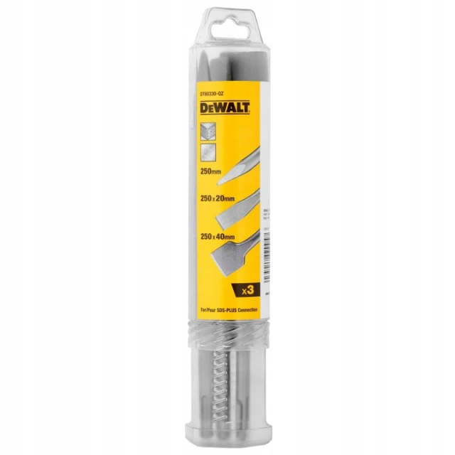 Набір зубил з ухватом SDS+ DeWALT L-250 мм 3 шт (DT60330)