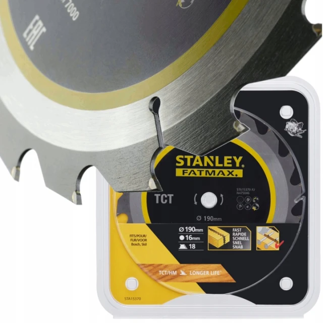 Диск пильний Stanley 190x18z x16 з твердосплавними зубцями TCT (STA15370)
