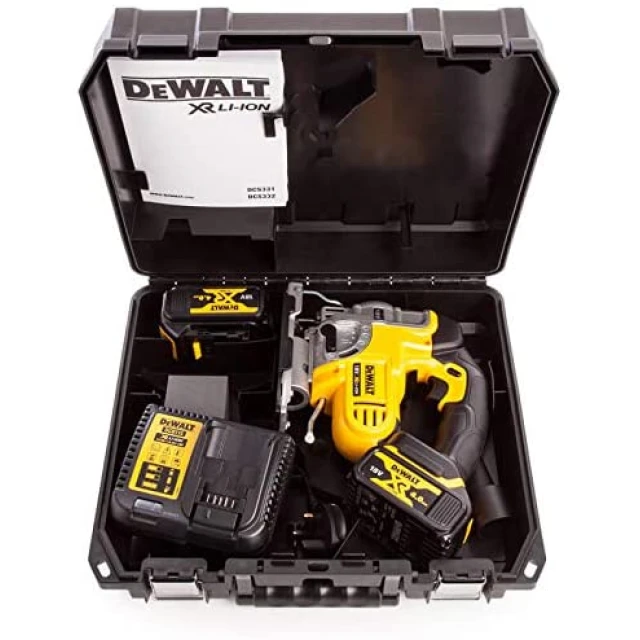 Вирізувач маятниковий DeWALT 18В, хід/частота 135мм, 2x4Ач (DCS331M2)