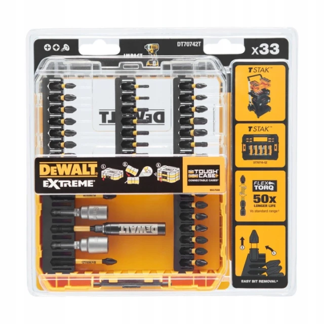 Набор бит ударных FLEXTORQ DeWALT 33 шт (DT70742T)