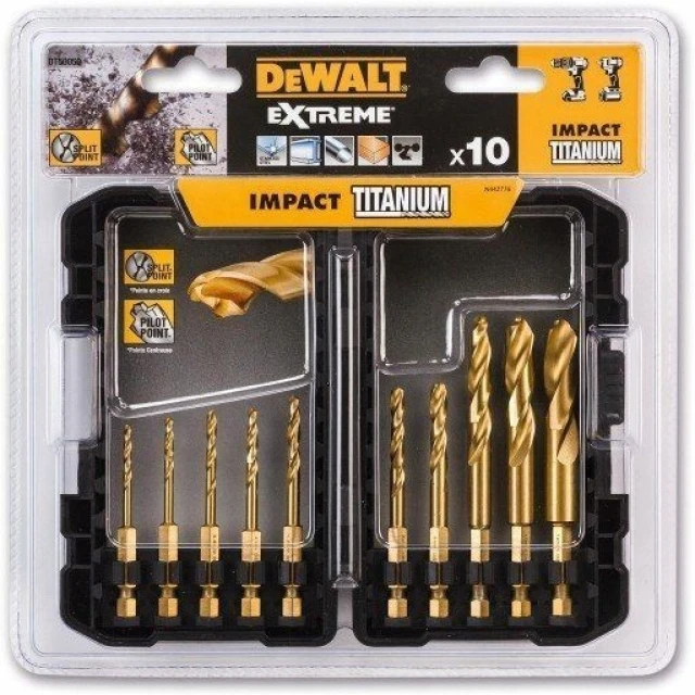 Набор сверл по металу DeWALT 10 шт EXTREME IMPACT HSS-T (DT50050)