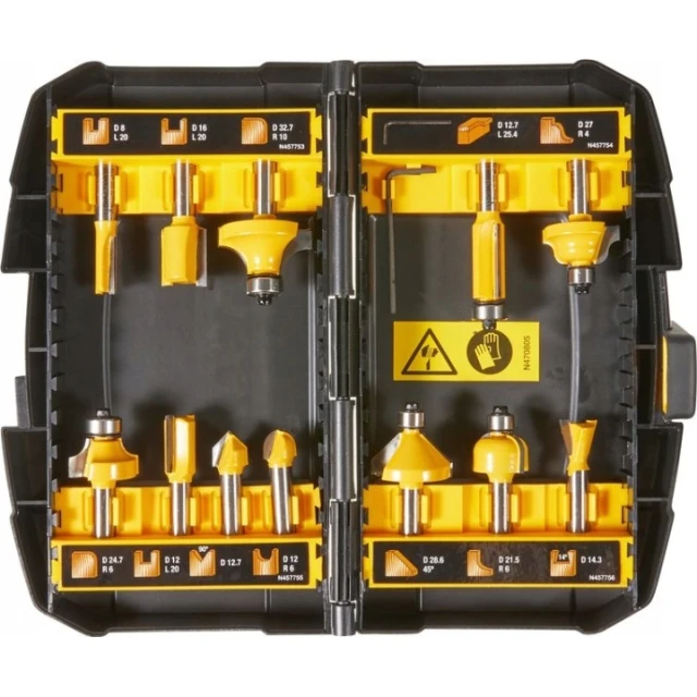 Набір фрез DeWALT 12 шт на цангу 8 мм (DT90016)