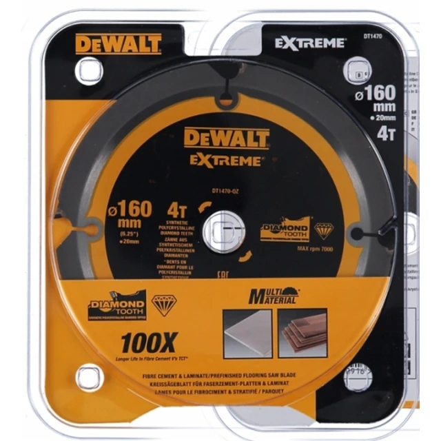 Диск пиляльний Extreme DeWALT 160x20 мм 4 зуби (DT1470)