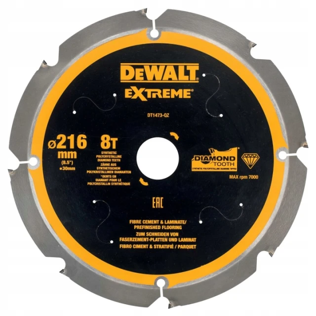 Диск пиляльний DeWALT 216x8z x30 з твердосплавом EXTREME (DT1473)