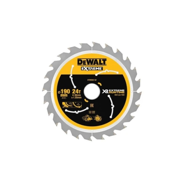 Диск пильний FlexVolt DeWALT 190x24z x30 з вольфрамом (DT99562)