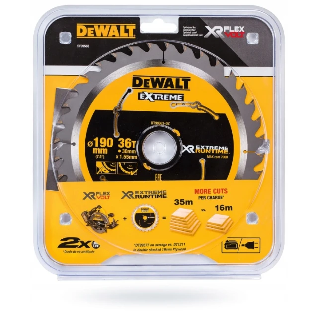 Диск пильний FlexVolt DeWALT 190x36z x30 з вольфрамом (DT99563)