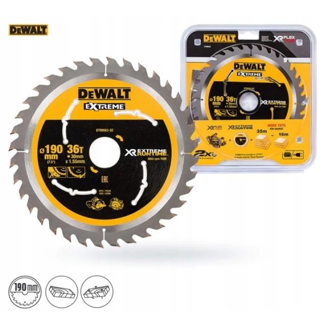 Диск пильний FlexVolt DeWALT 190x36z x30 з вольфрамом (DT99563)