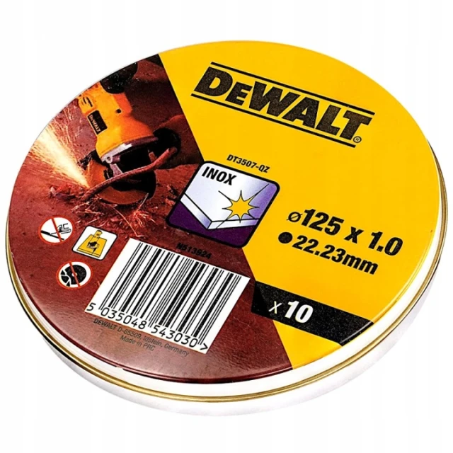 Диск для металла DeWALT 125x1,0 нержавеющий 10 шт (DT3507)