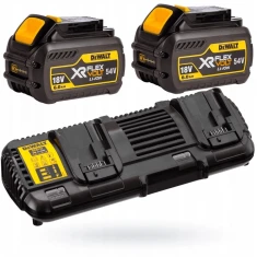Зарядний пристрій подвійний DeWALT 18-54V FLEXVOLT + 2 акумулятори 6 Ah (DCB132T2)