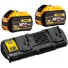 Зарядний пристрій подвійний DeWALT 18-54V FLEXVOLT + 2 акумулятори 9 Ah (DCB132X2)