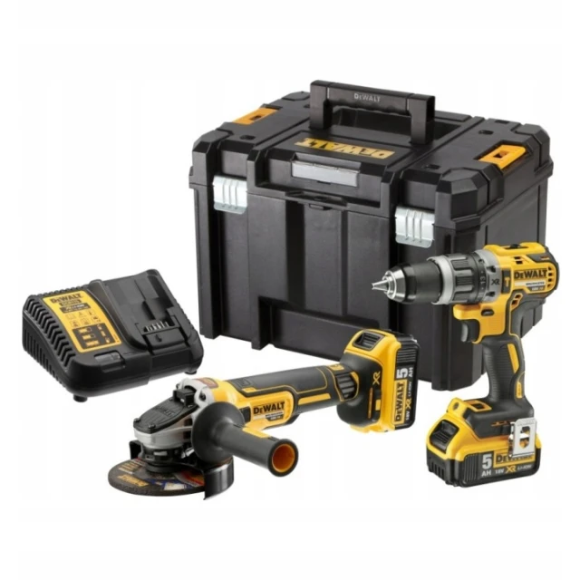 Набір: Шуруповерт DeWALT DCD796 + Кутова шліфмашина DCG405 18V 2x5Ah (DCK2080P2T)