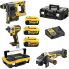 Набір кутова шліфмашина DeWALT DCG405 + молоток відбійний DCH273 + шуруповерт DCF887 3x5Ah (5035048699317)
