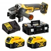 Кутова шліфмашина DeWALT 125 мм 18V 2x5Ah TSTAK без батареї та зарядного (5035048797440)