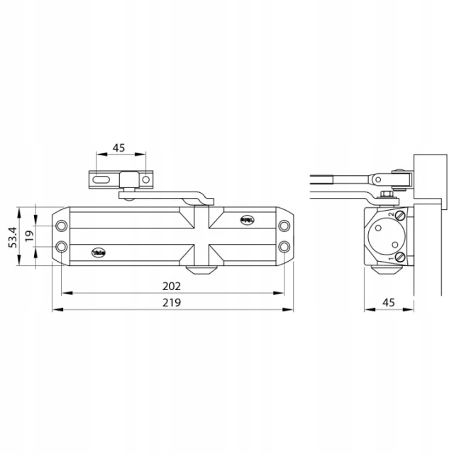 Доближувач Yale 4000 (40-80кг) плече STD Bronze (30-4000-0001-00-75-11)