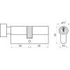 Циліндр замка з ручкою Assa Abloy 35/35 матовий Y500 YALE (10-0553-3535-CK-2211)