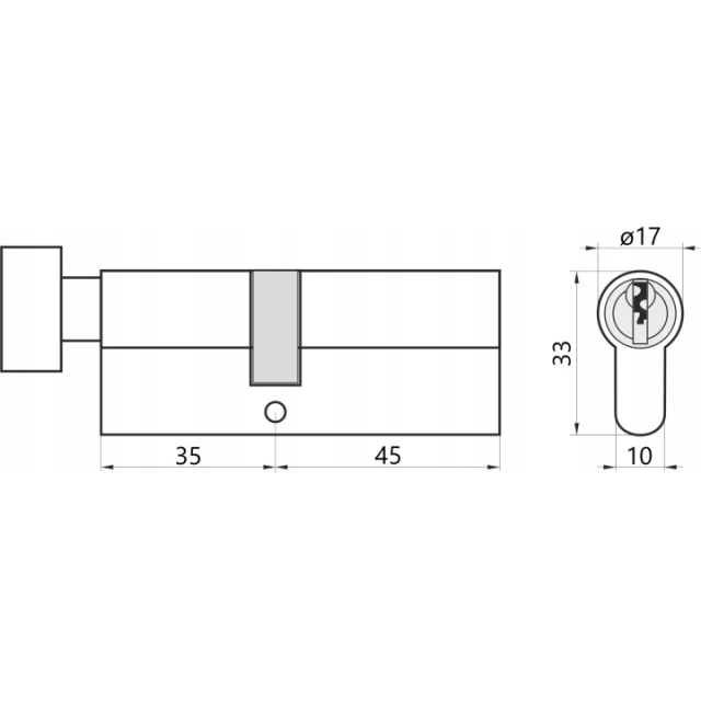 Циліндр замка з ручкою Assa Abloy 45/35 Satin Y500 Yale (10-0553-3545-CK-2211)
