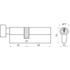 Циліндр замка з ручкою Assa Abloy 50/35 сатин Y500 Yale (10-0553-3550-CK-2211)