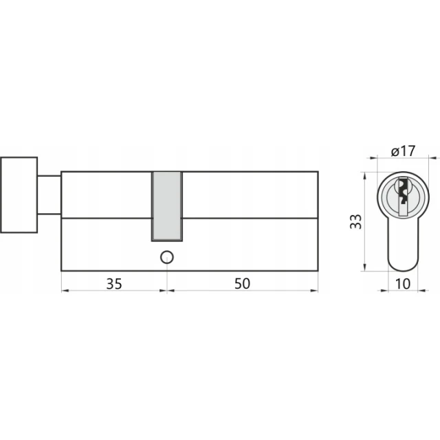 Циліндр замка з ручкою Assa Abloy 50/35 сатин Y500 Yale (10-0553-3550-CK-2211)