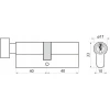 Циліндр замка з ручкою Assa Abloy 40/40 атласний Yale Y500 (10-0553-4040-CK-2211)