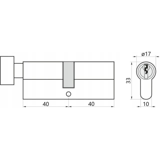 Циліндр замка з ручкою Assa Abloy 40/40 атласний Yale Y500 (10-0553-4040-CK-2211)