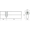 Циліндр замка Assa Abloy 30/70 Y500 Satin Yale (10-0552-3070-00-2211)